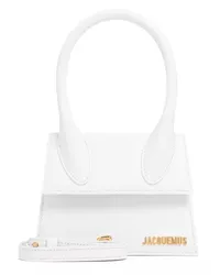 Jacquemus Shopper White Leather Moyen Le Chiquito Bag Weiß