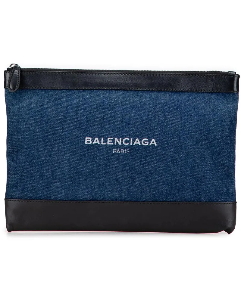 Balenciaga Clutches Denim Navy Clip M Clutch blau Blau