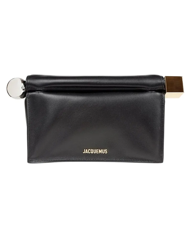 Jacquemus Clutches Structured Top Handle Bag schwarz Schwarz