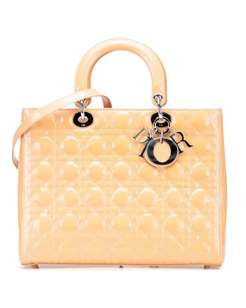Dior Hobo Bags Large Patent Cannage Lady Dior braun Braun