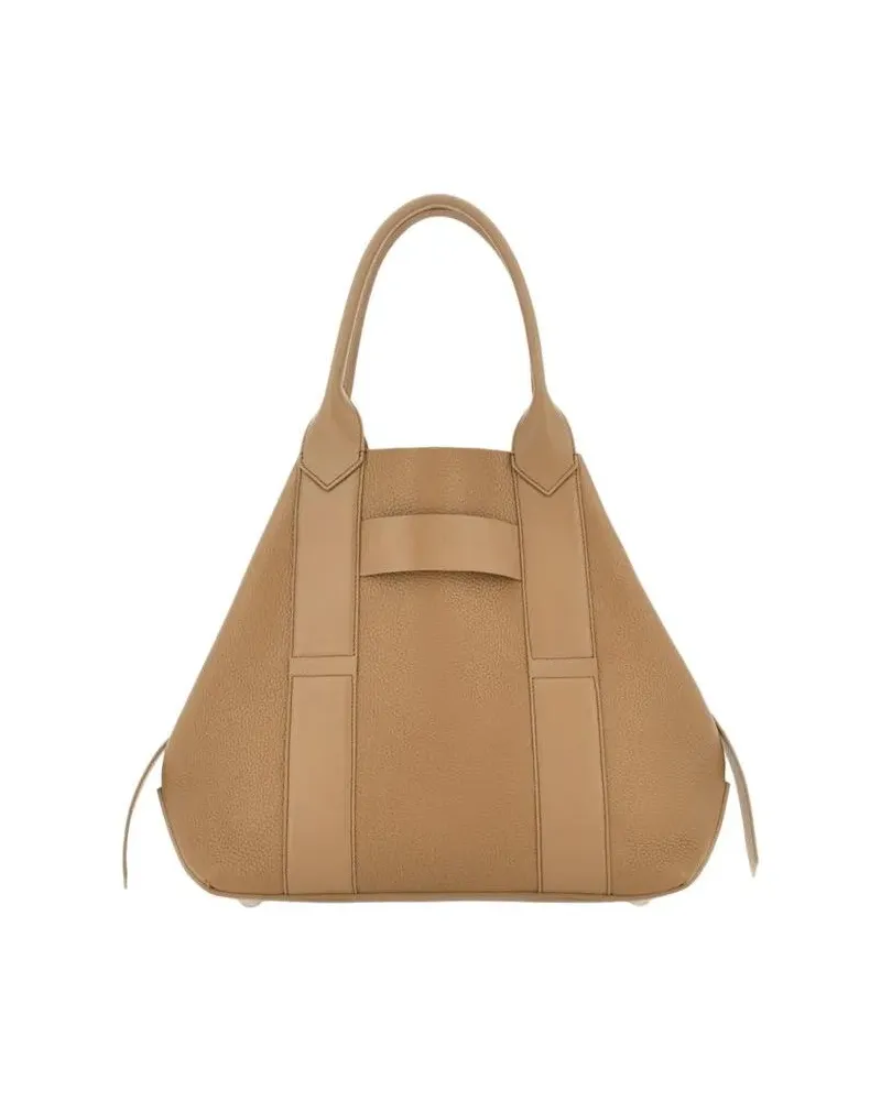 Hogan Shopper & Totes Beige Structured Leather Handbag beige Beige