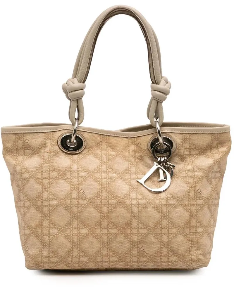 Dior Shopper Canvas Cannage Print Cherie Tote braun Braun