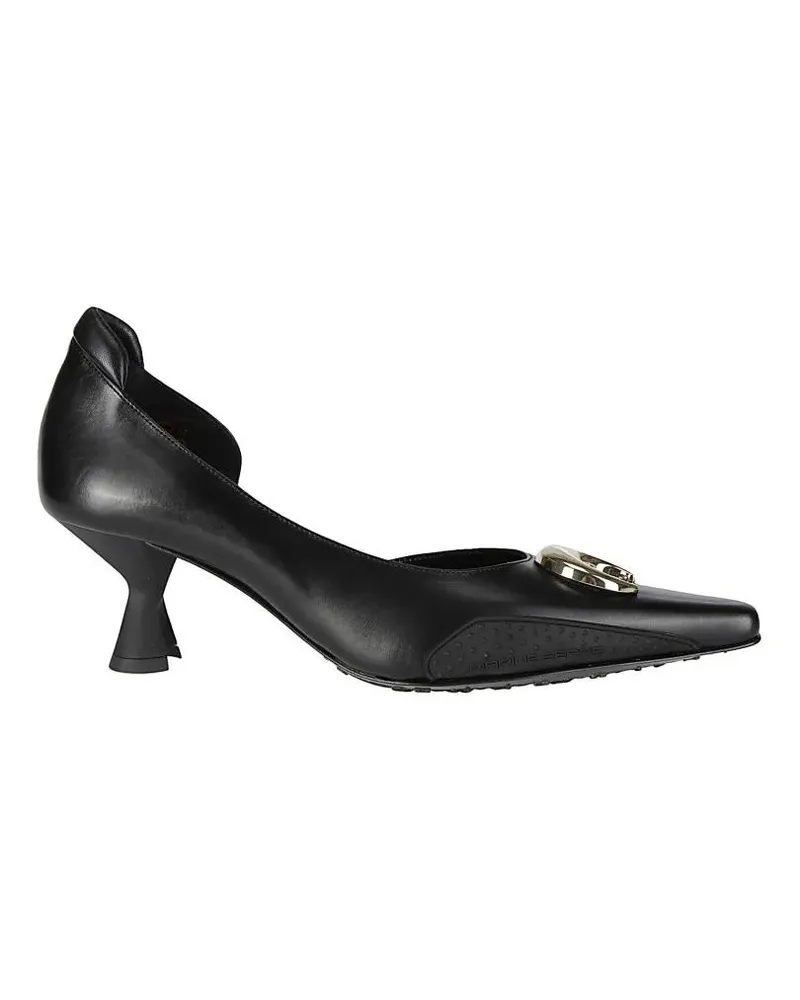 Marine Serre Hohe Schuhe Black Slip-On Shoe With Gold Logo Plaque schwarz Schwarz