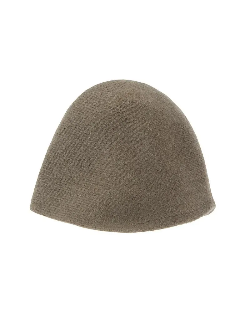 Uma Wang Caps & Mützen Ribbed Cashmere Cloche Bucket Hat grau Grau