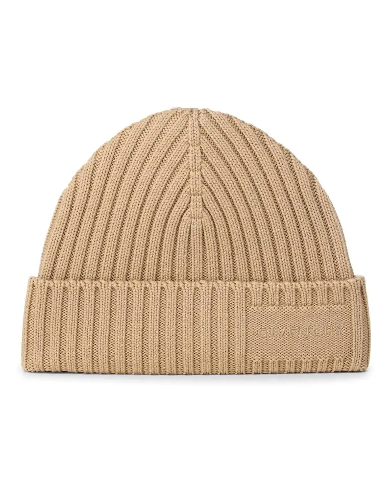 Givenchy Caps & Mützen Beanie mit Logo-Stickerei beige Beige