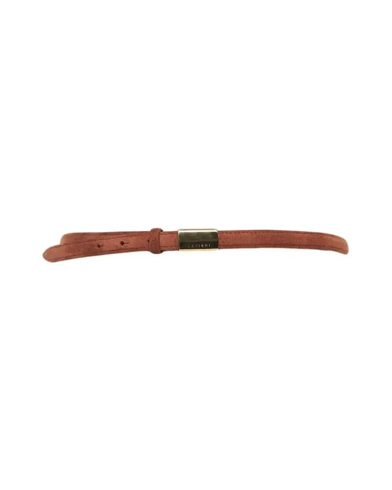 Orciani Gürtel Suede Belt With Gold-Tone Buckle rot Rot