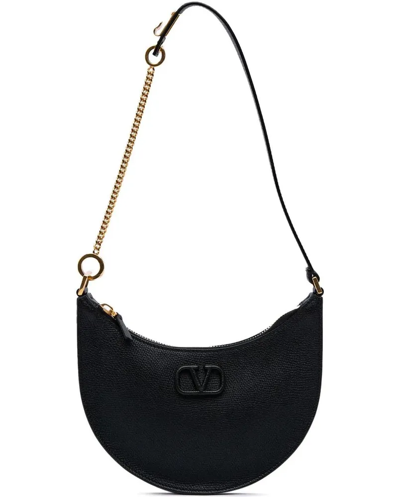 Valentino Garavani Hobo Bags 2018-2024 Mini Grainy Calfskin VLogo Hobo schwarz Schwarz