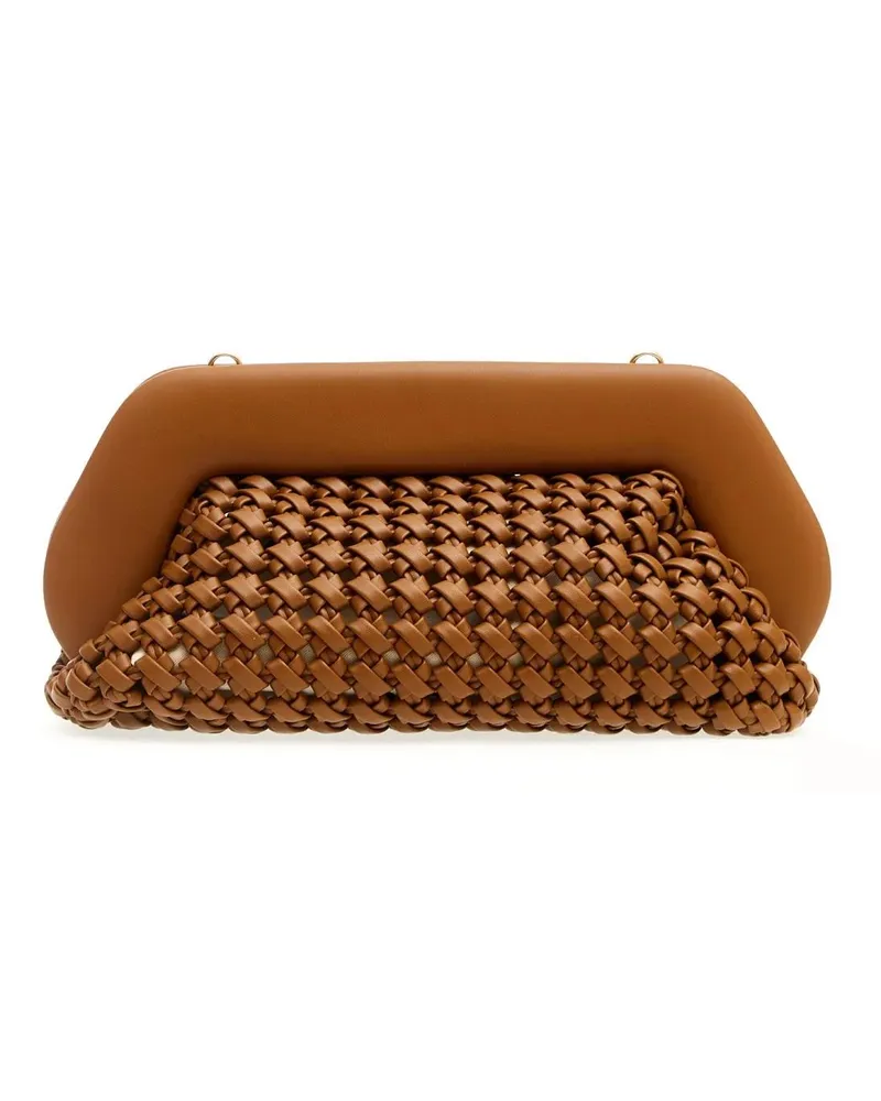 THEMOIRÈ Clutches Large Braided Leather Clutch braun Braun