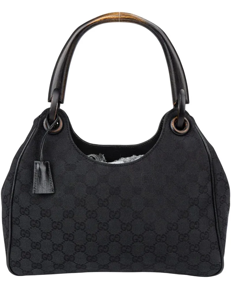 Gucci Crossbody Bags  GG Monogram Wood Handle Handbag schwarz Schwarz