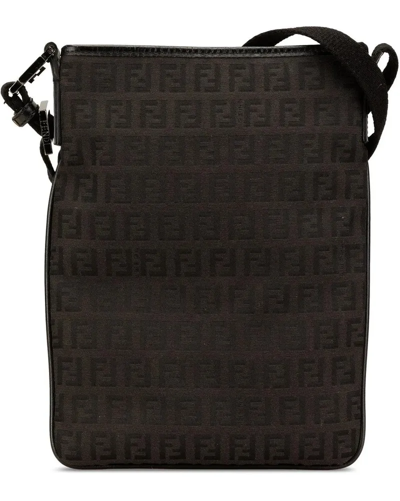 Fendi Hobo Bags 2000-2010 Zucchino Canvas Crossbody schwarz Schwarz