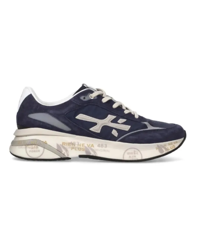 Premiata Low-Top Sneaker Blue Moerun Suede And Ripstop Technical Fabric Sne blau Blau