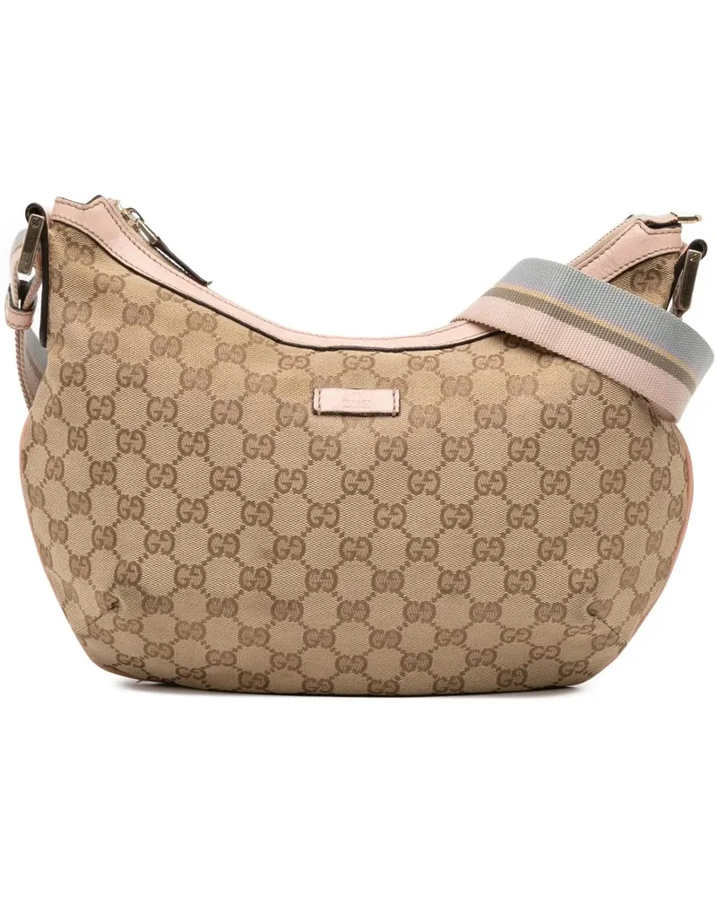 Gucci Hobo Bags GG Canvas Web Crossbody braun Braun