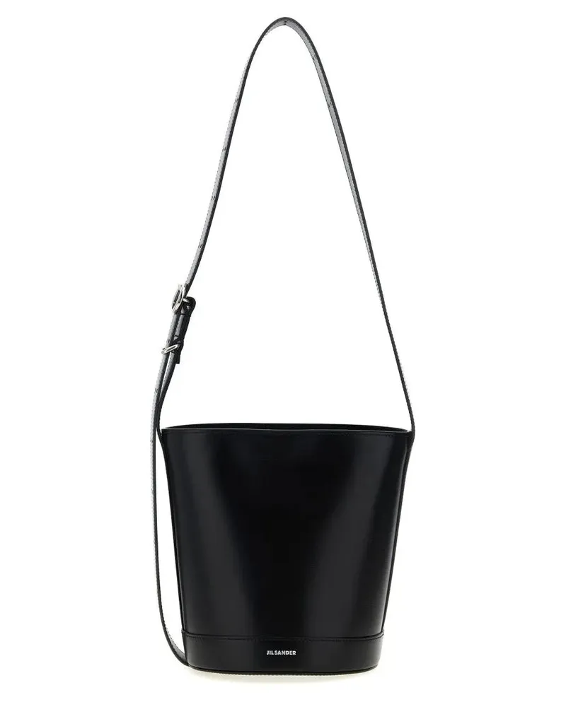 Jil Sander Beuteltaschen 'Cannolo Bucket' Shoulder Bag schwarz Schwarz
