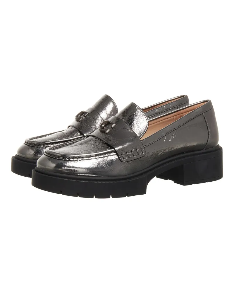 Coach Loafer Leah Crinkle Metallic Loafer silberfarben 