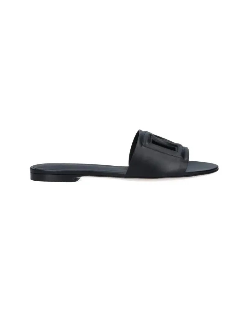 Dolce & Gabbana Sandalen "Dg Millennials" Slide Sandals – Black schwarz Schwarz