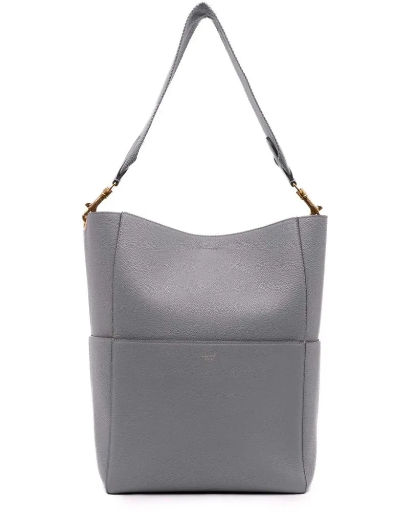 Celine Hobo Bags Medium Leather Seau Sangle Bucket Bag grau Grau
