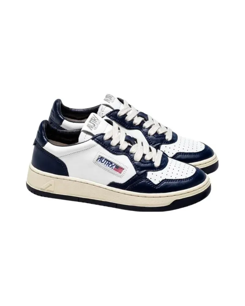 AUTRY Low-Top Sneaker Medalist Low Bicolor Sneakers In White Leather, Bl grau Grau
