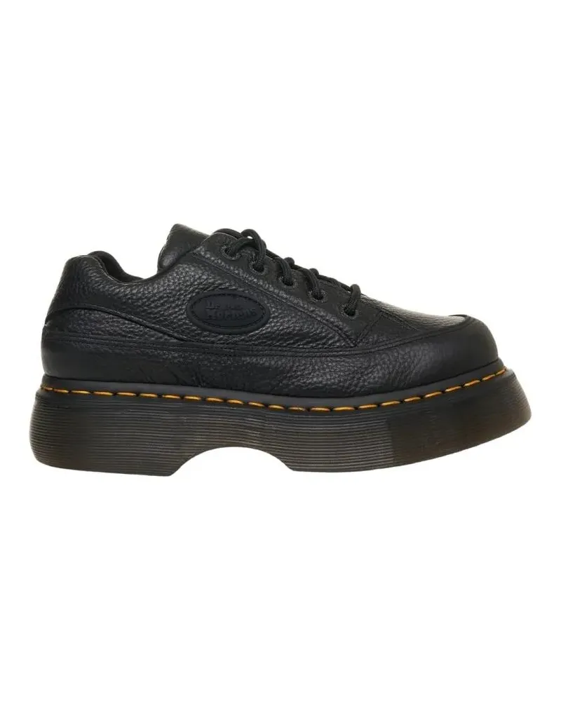 Dr.Martens Low-Top Sneaker Pebbled Leather Black Platform Lace-Up Shoes schwarz Schwarz