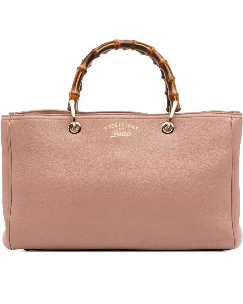 Gucci Hobo Bags Medium Calfskin Bamboo Shopper Satchel rosa Gold