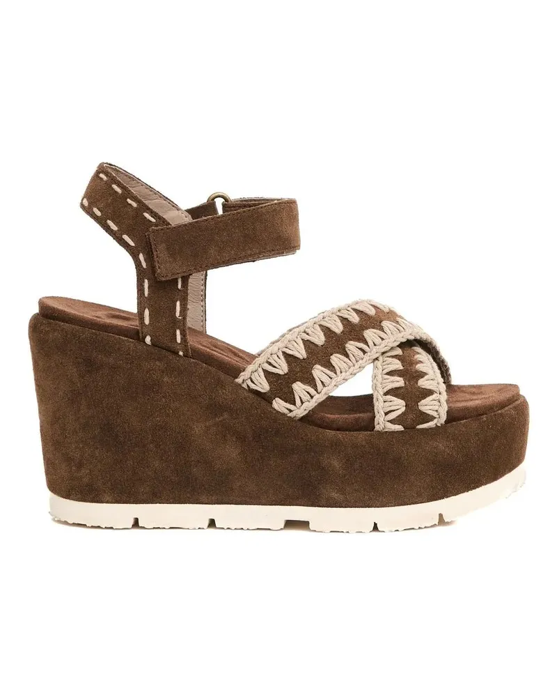 Mou Sandalen Wedge Sandal With Crisscross Strap braun Braun