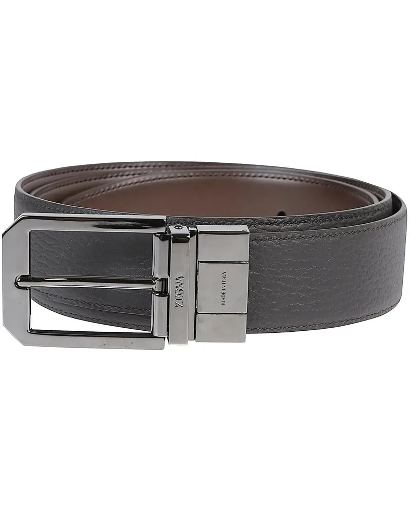 Ermenegildo Zegna Gürtel Adjustable And Reversible Buckle Belt Brown braun Braun