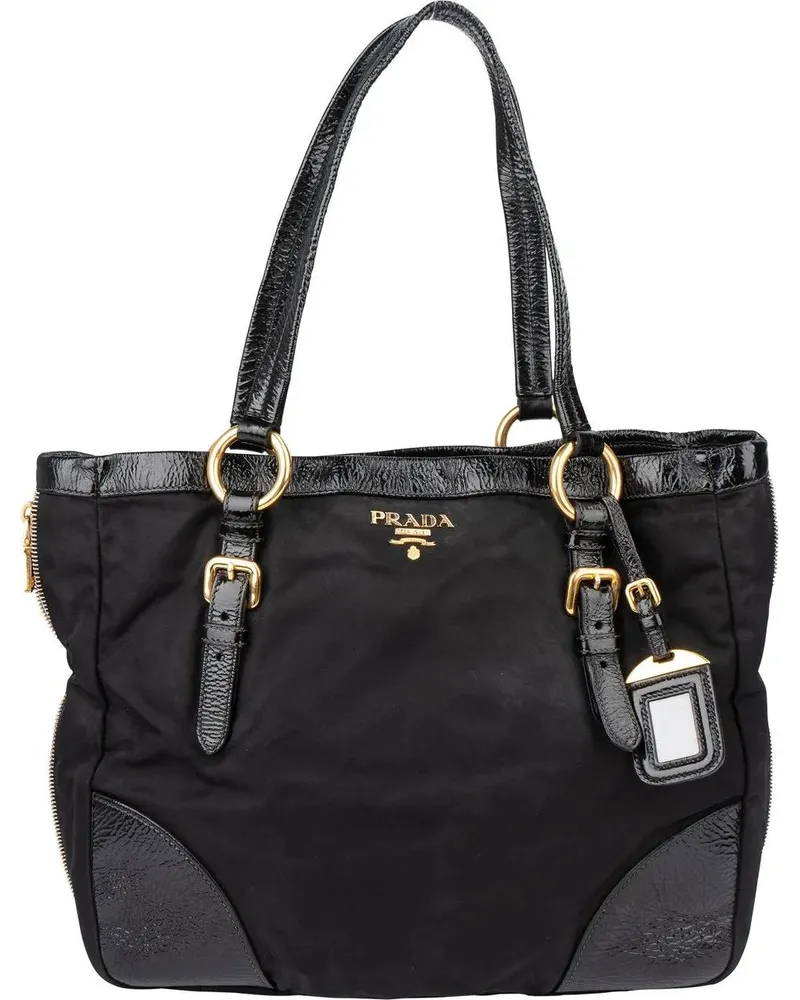 Prada Crossbody Bags  Black Nylon Zipper Handbag schwarz Schwarz