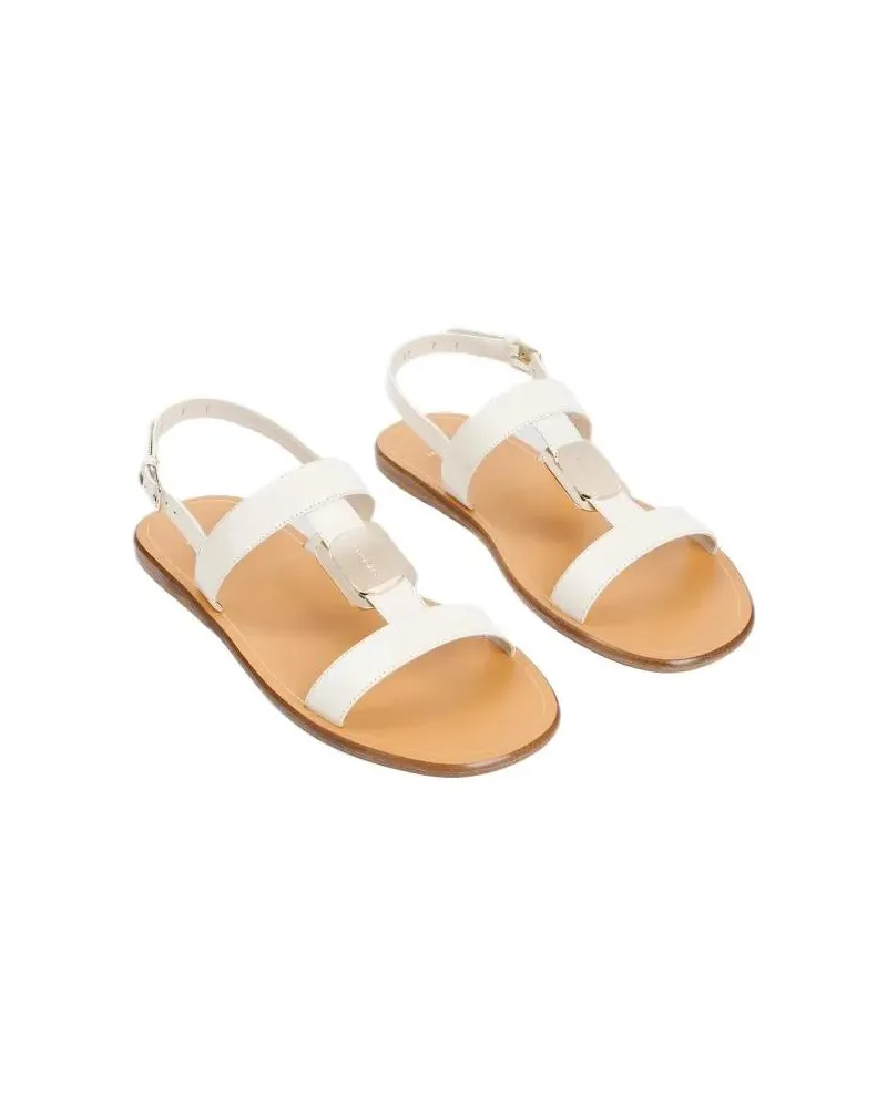 Ferragamo Sandalen White Mascarpone Lamb Leather Vida Sandals beige Beige