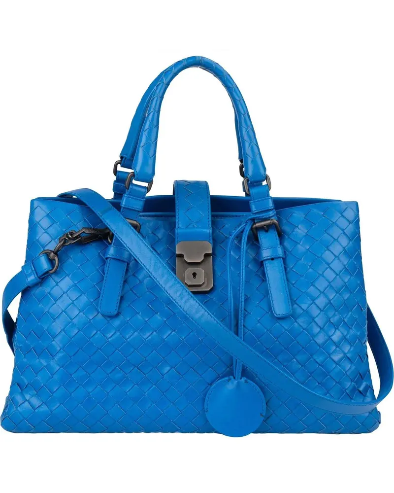 Bottega Veneta Crossbody Bags  Blue Intrecciato Leather Roma Handb blau Blau