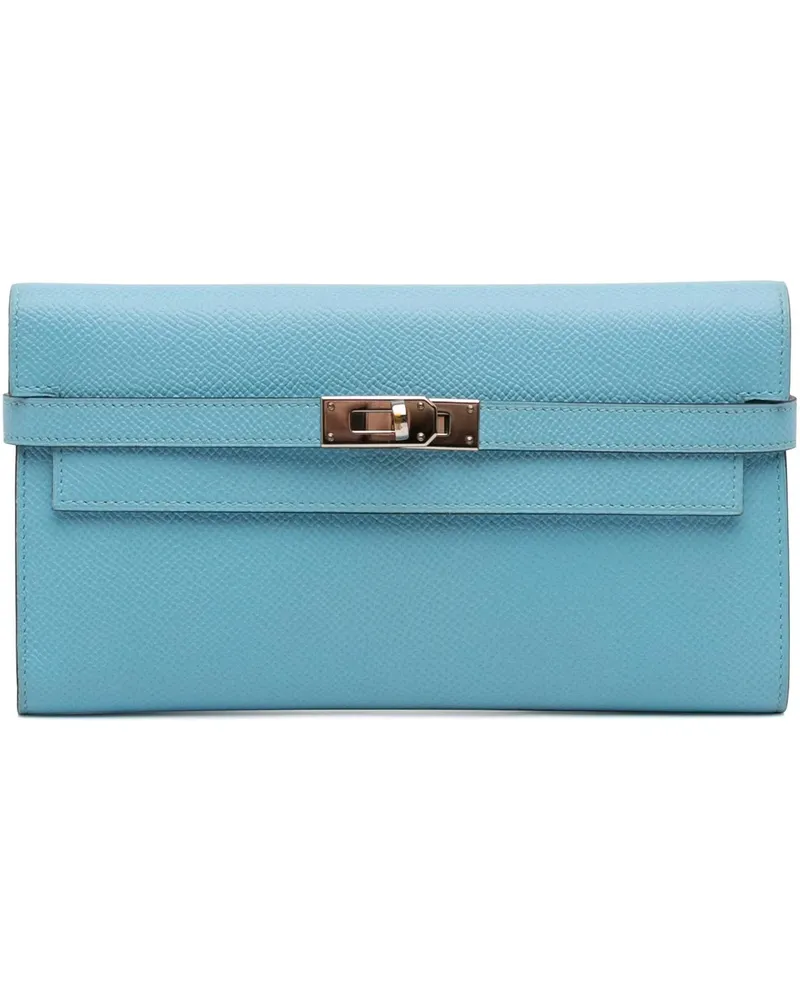 Hermès Portemonnaie Epsom Kelly Longue Wallet blau Blau