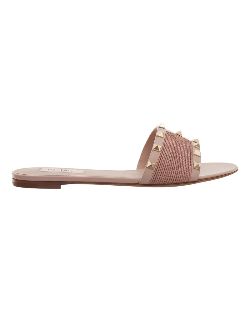 Valentino Garavani Slipper & Pantoletten Slide Rockstud rosa Gold
