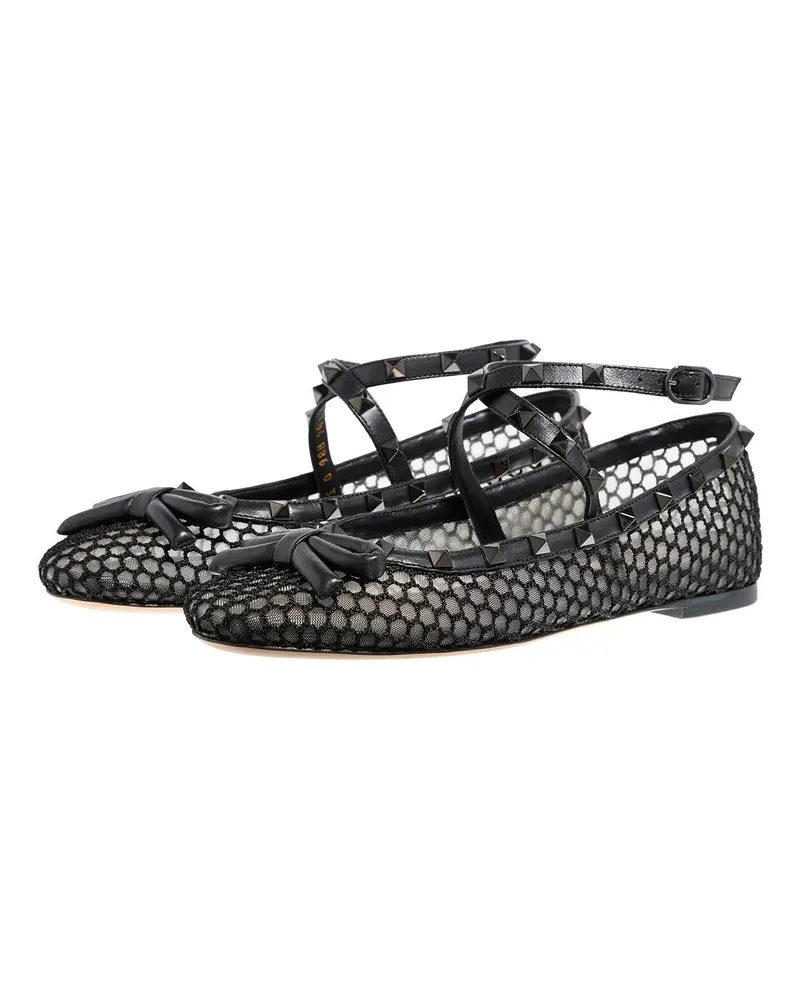 Valentino Garavani Loafer Rockstud Ballerina schwarz Schwarz