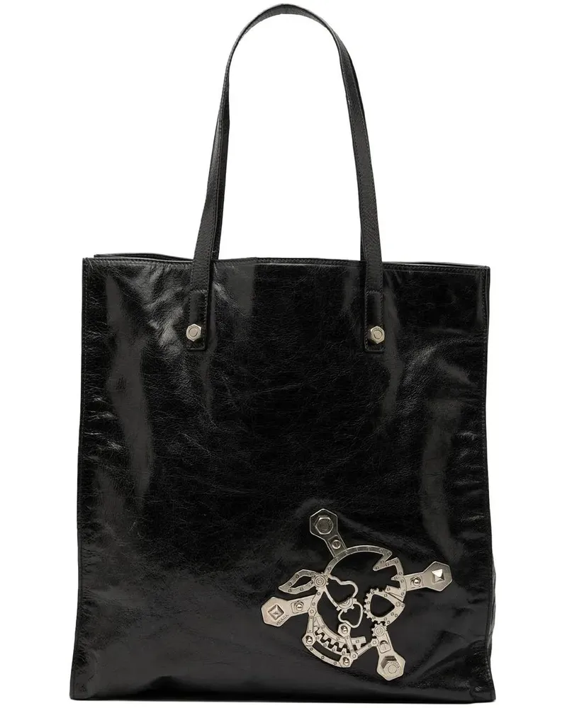 Prada Shopper Nappa Leather Antique Skull Tote schwarz Schwarz
