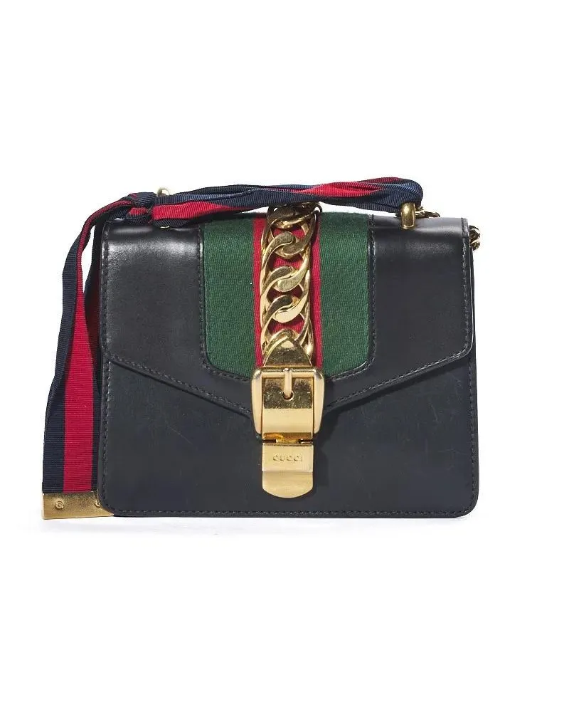 Gucci Hobo Bags Sylvie Chain Mini Web In Black schwarz Schwarz