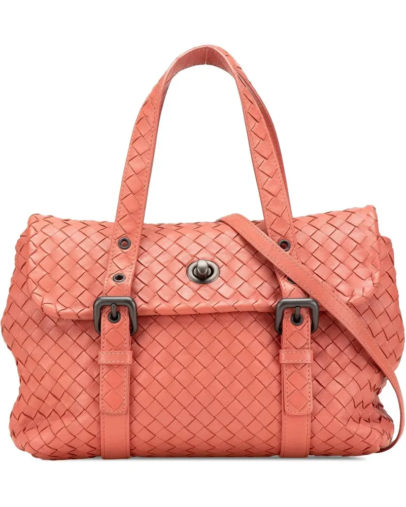 Bottega Veneta Hobo Bags Leather Intrecciato Flap Satchel orange Orange