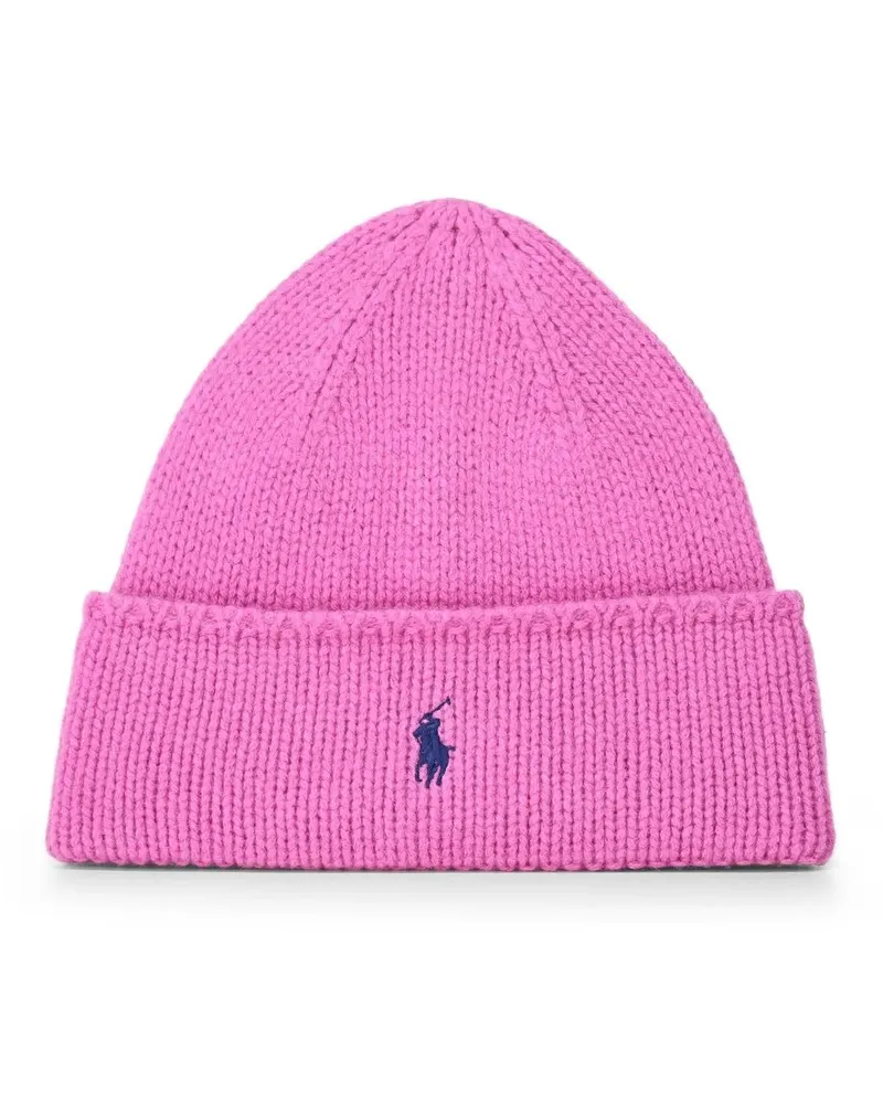 Ralph Lauren Caps & Mützen Beanie mit Logo pink Rosa