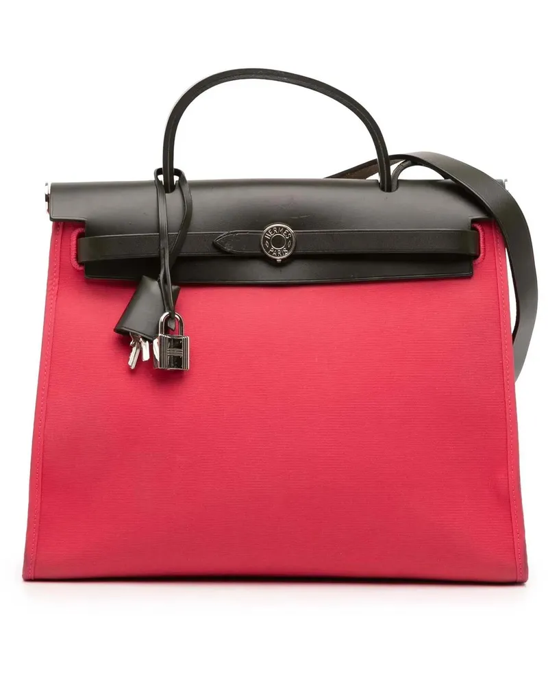Hermès Hobo Bags Toile Herbag Zip 31 rosa Gold