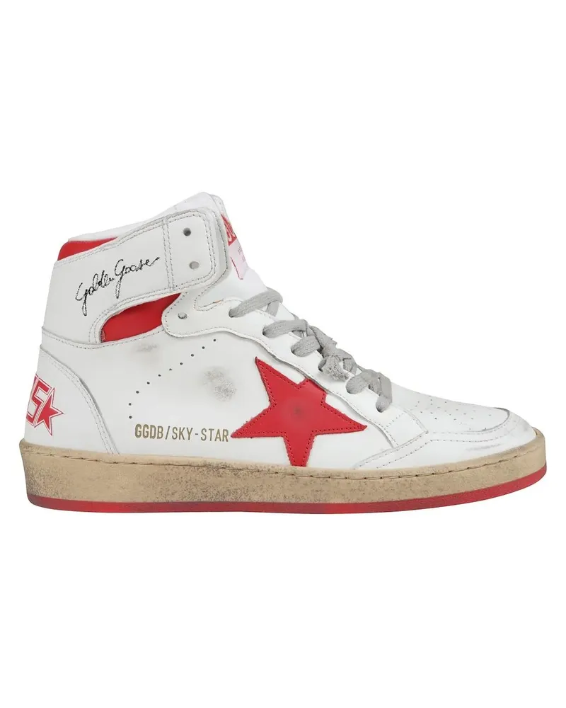 Golden Goose Low-Top Sneaker White High-Top Sneakers With Red Details weiß Weiß