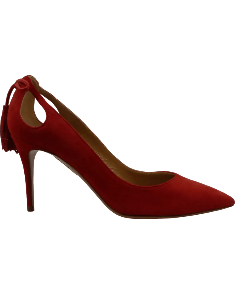 Aquazzura Hohe Schuhe Decollete Rosso in Suede rot Rot