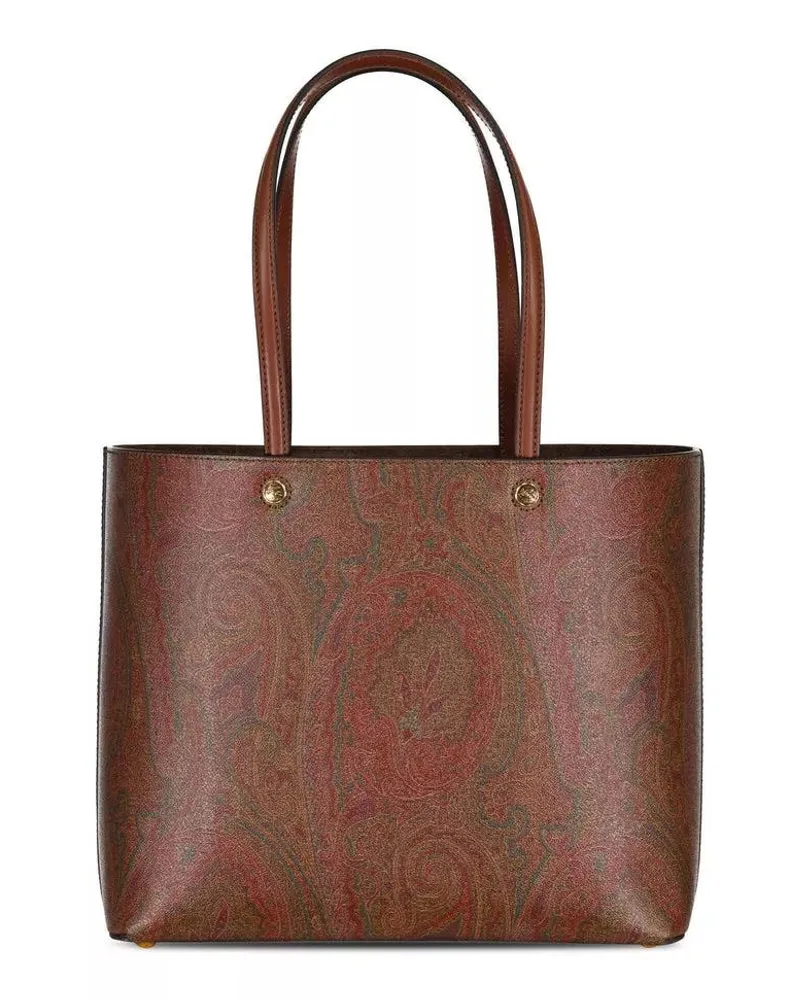 Etro Crossbody Bags Shopper mit Paisley-Muster aus Leder Braun