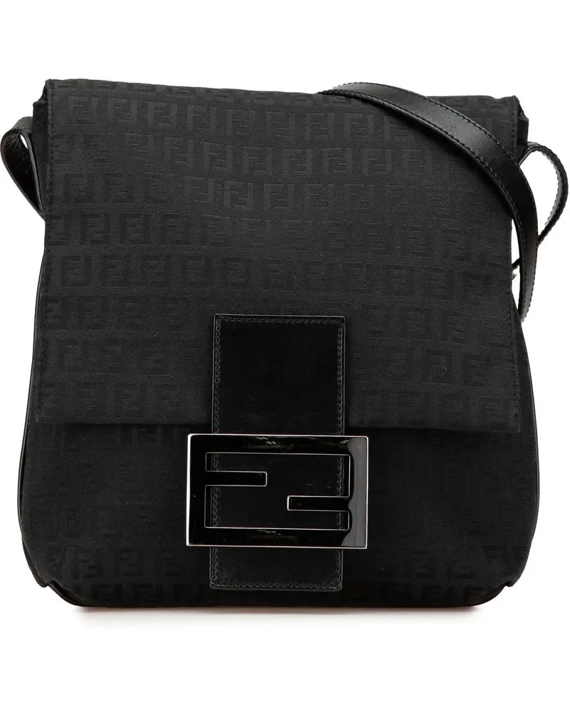 Fendi Hobo Bags 2010-2024 Zucchino Canvas Crossbody schwarz Schwarz