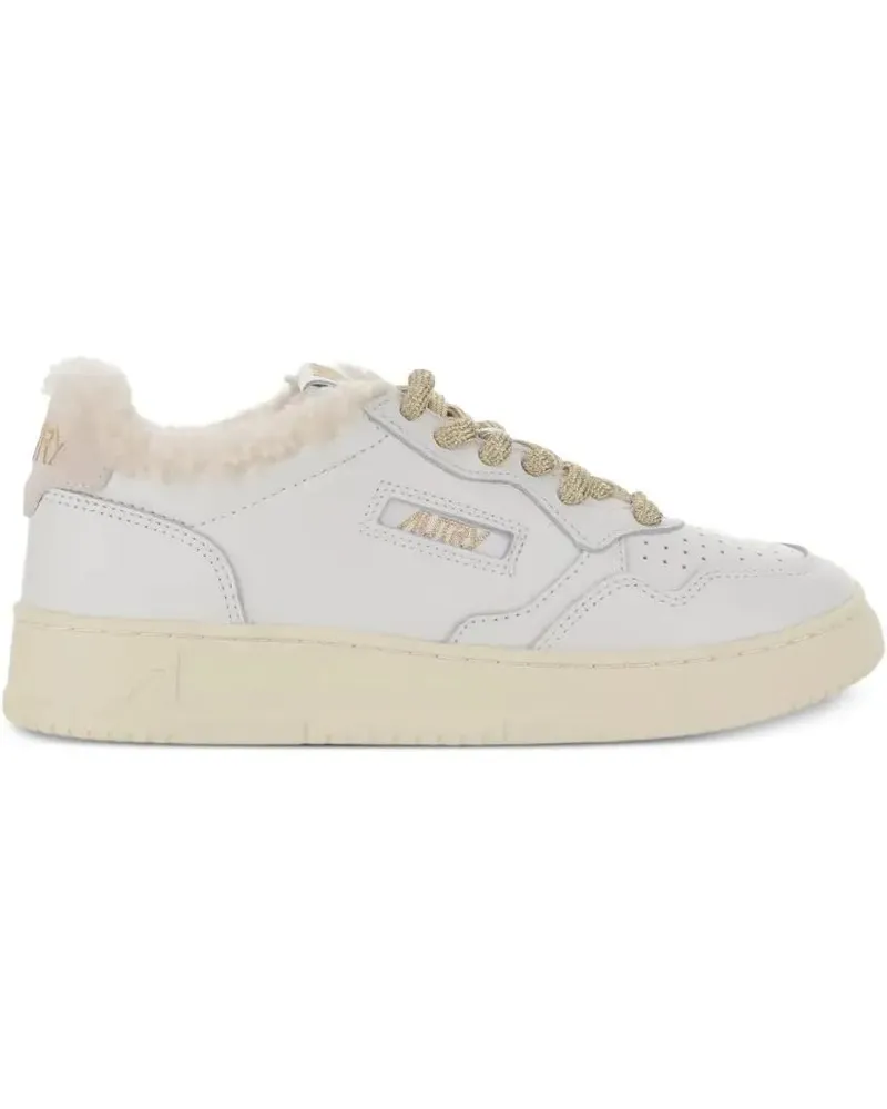 AUTRY Low-Top Sneaker Medalist Shearling-Trimmed Leather Sneakers weiß Weiß