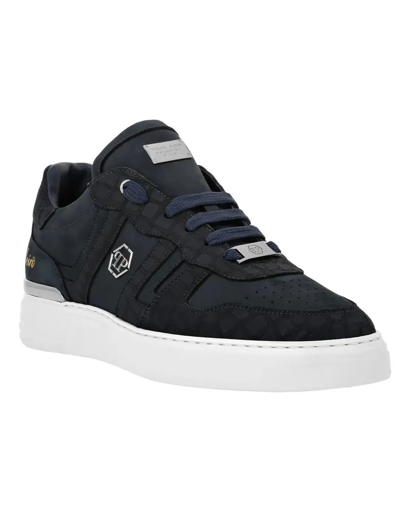 Philipp Plein Low-Top Sneaker Lo-Top Turnschuhe Cocco Crocco Print blau Blau