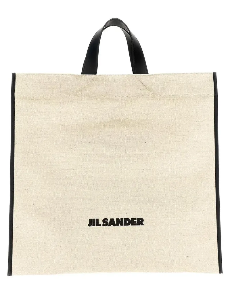 Jil Sander Shopper & Totes 'Border Book Tote Square' Shopping Bag beige Beige