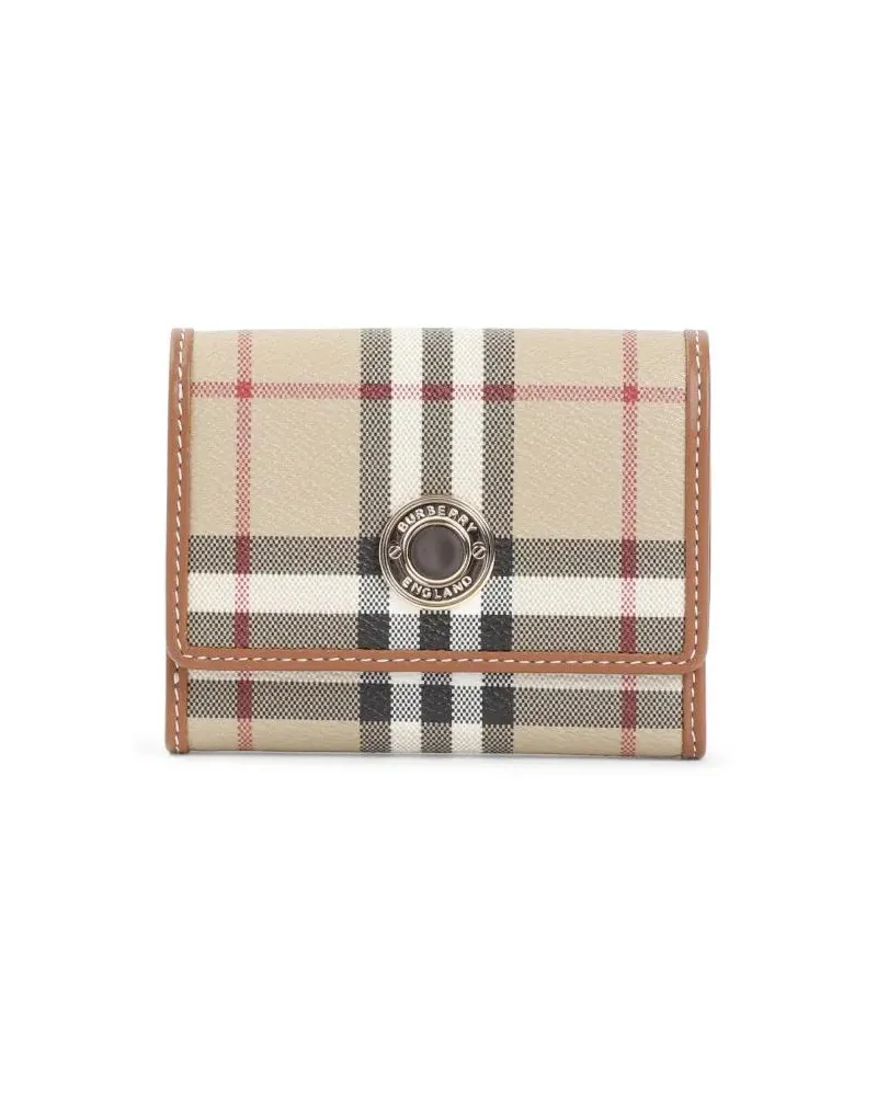 Burberry Portemonnaies Lancaster Beige Leather Wallet Braun