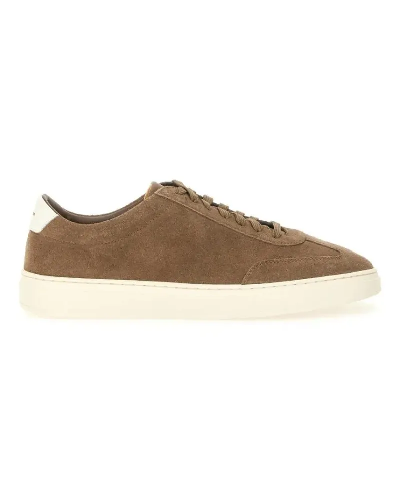 HUGO BOSS Low-Top Sneaker Soft Suede Sneakers With Contrasting Rubber Sole braun Braun