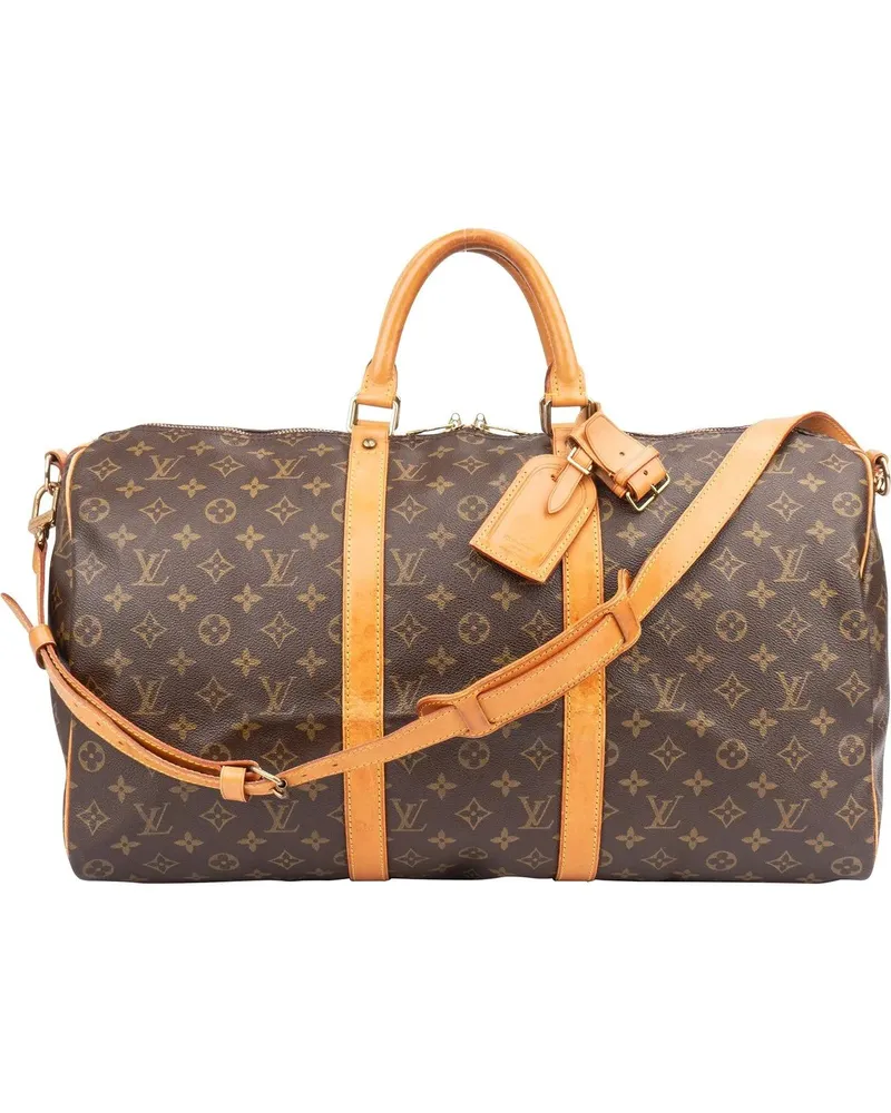 Louis Vuitton Crossbody Bags  Canvas Monogram Keepall 50 Bandoulie braun Braun