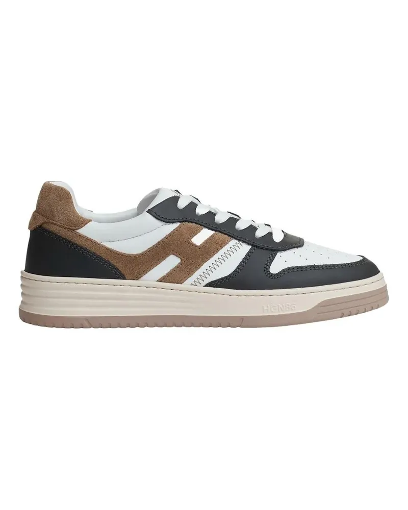 Hogan Low-Top Sneaker Basket Leather Blue White Beige weiß Weiß