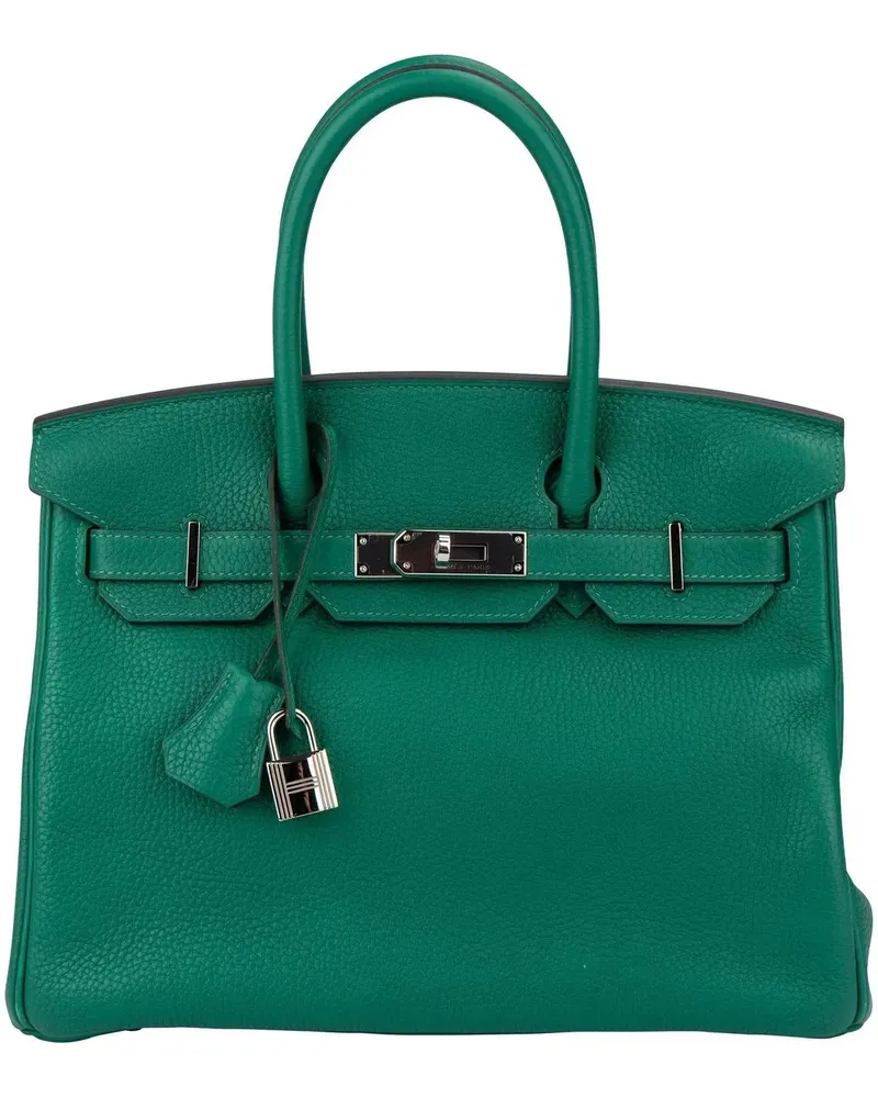 Hermès Crossbody Bags Hermes Vert Vertigo Verso Taurillon Clemence Leath grün Grün