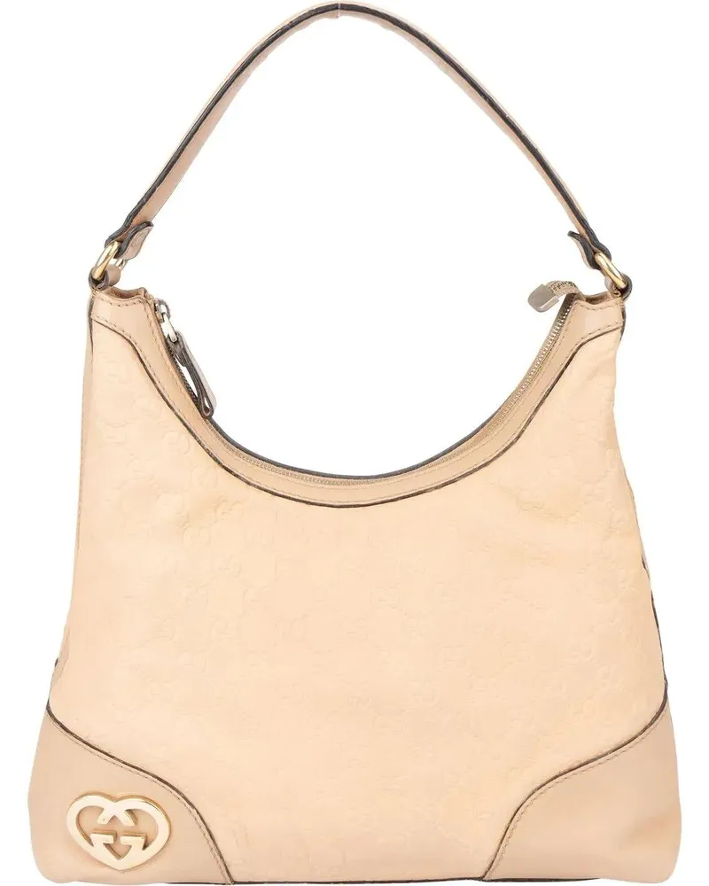 Gucci Crossbody Bags  Leather GG New Britt Hobo Bag beige Beige