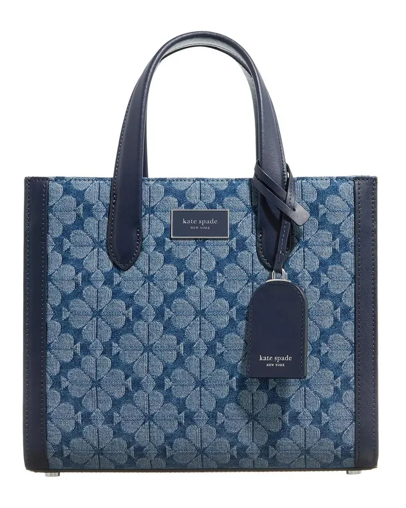 Kate Spade Tote Spade Flower Jacquard Denim Manhattan Small Blau